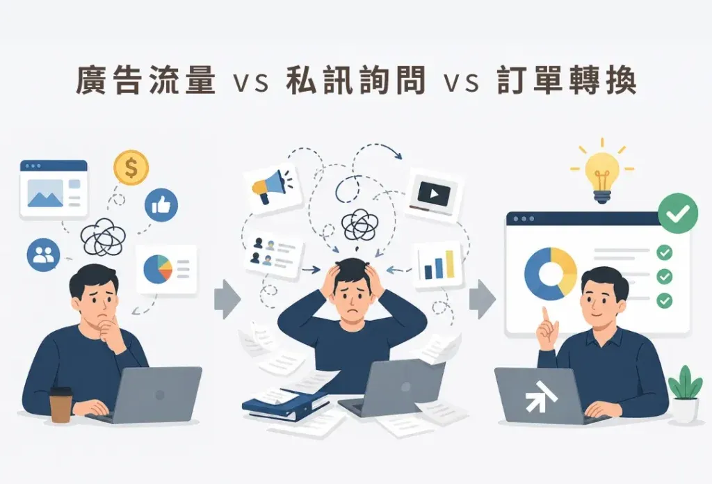 廣告流量 私訊詢問 訂單轉換